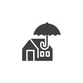 A house and umbrella vector icon Royalty Free Stock Photo