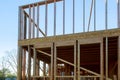 House under construction framing beam Royalty Free Stock Photo