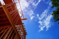 house under construction, framing is getting going. New Home Under Construction Royalty Free Stock Photo
