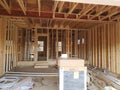 House under construction framing room Royalty Free Stock Photo