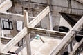 House under construction, interior structure of the house visible. On very hot sunny days, during the summer Royalty Free Stock Photo