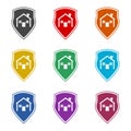 House under protection icon, color set Royalty Free Stock Photo