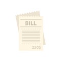 House utilities bill icon flat isolated vector