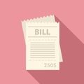 House utilities bill icon, flat style