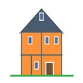 House vector building real estate icon isolatd. Home family exterior flat illustration front view cottage apartment Royalty Free Stock Photo