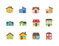 House vector flat illustration / Home flat icon set. Buildings flat illustration.
