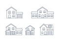 House Vector / Home outline icon / Building vector line houses.