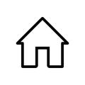 House vector icon. Black and white home illustration. Outline linear house icon for mobile applications.