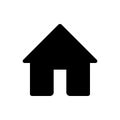 House vector icon. Black and white home illustration. Solid linear house icon for mobile applications.