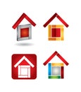 House vector icon set Royalty Free Stock Photo