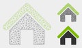 House Vector Mesh Carcass Model and Triangle Mosaic Icon Royalty Free Stock Photo