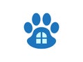 House vet pet care logo icon paw vector template pet veterinary symbol animal design