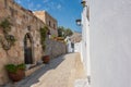 House/villa with flowers on the way to Acropolis of Lindos Rhod