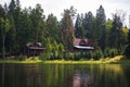 House village lake forrest green grass