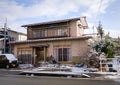 A house in village at winter in Takayama, Japan