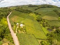 House, Vineyards and road in valley