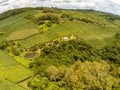 House, Vineyards and road in valley