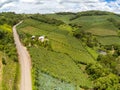 House, Vineyards and road in valley