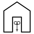 House and vintage key vector icon design. Flat icon.