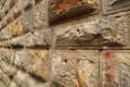 House wall made of brown natural stone Royalty Free Stock Photo
