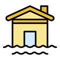 House water flood icon color outline vector