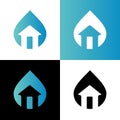 House water logo icon design, home and water drop symbol, vector illustration Royalty Free Stock Photo