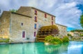House with a water wheel, Luberon region, France