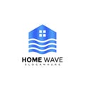 House Wave Logo Design. Creative Idea logos designs Vector illustration template Royalty Free Stock Photo