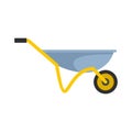 House wheelbarrow icon, flat style