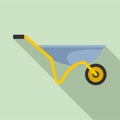 House wheelbarrow icon, flat style