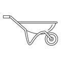 House wheelbarrow icon, outline style