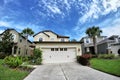 House, white cloud and blue sky Royalty Free Stock Photo