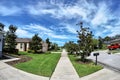 House, white cloud and blue sky Royalty Free Stock Photo