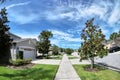 House, white cloud and blue sky Royalty Free Stock Photo