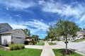 House, white cloud and blue sky Royalty Free Stock Photo