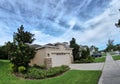 House, white cloud and blue sky Royalty Free Stock Photo