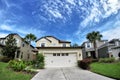 House, white cloud and blue sky Royalty Free Stock Photo