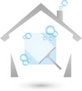 House and window cleaner, cleaning and cleaning company logo Royalty Free Stock Photo