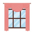 House window with courtain Royalty Free Stock Photo