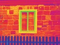 House window in thermography measurement scan Royalty Free Stock Photo