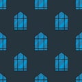 House windows elements flat style glass frames seamless pattern background construction decoration apartment vector Royalty Free Stock Photo