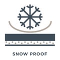House windows property isolated icon, snow proof material