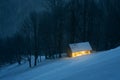 House in the winter forest Royalty Free Stock Photo