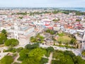 House of Wonders. Old Fort. Stone Town, old colonial center of Zanzibar City, Unguja. Tanzania. Aerial done photo. Royalty Free Stock Photo