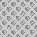 House wooden frame with foundation line seamless pattern, construction theme. Vector graphics. Cottage building