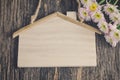 House wooden sign with Mum flower Royalty Free Stock Photo