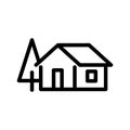 House in the woods icon vector. Isolated contour symbol illustration