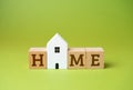 House and the word Home. Comfort and coziness. Royalty Free Stock Photo