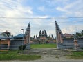 house of worship of Hindus at AGUNG PITA GIRI East Luwu temple with a blue sky and Balinese buildings not people