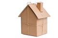 House wrapped in brown paper cut out Royalty Free Stock Photo